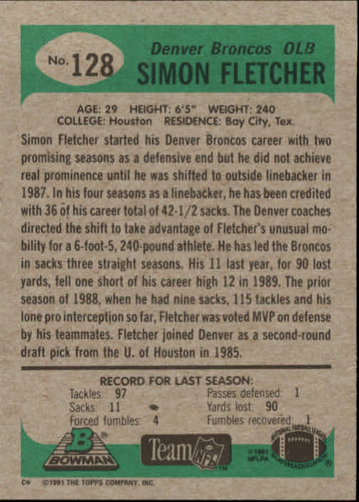 B1341- 1991 Bowman Football Card #s 1-200 +Rookies -You Pick- 15+ FREE US SHIP - Picture 257 of 403