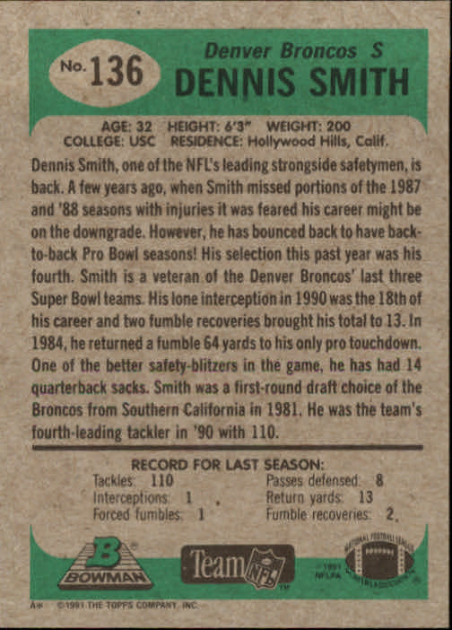 B1341- 1991 Bowman Football Card #s 1-200 +Rookies -You Pick- 15+ FREE US SHIP - Picture 273 of 403
