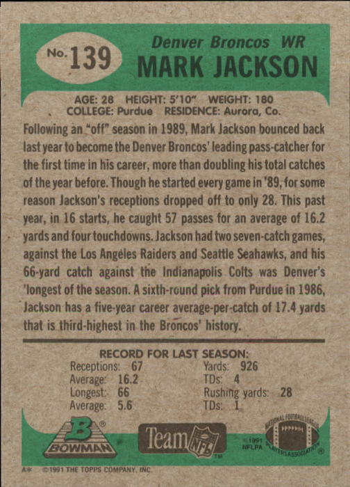B1341- 1991 Bowman Football Card #s 1-200 +Rookies -You Pick- 15+ FREE US SHIP - Picture 279 of 403