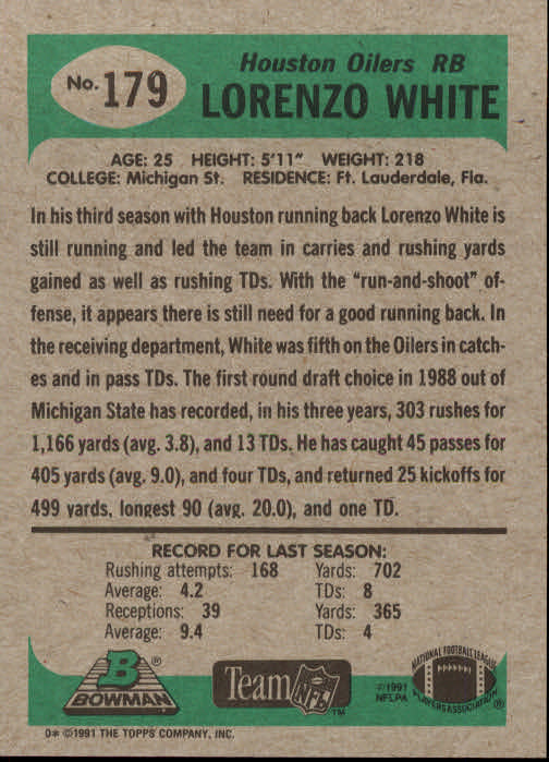 B1341- 1991 Bowman Football Card #s 1-200 +Rookies -You Pick- 15+ FREE US SHIP - Picture 359 of 403