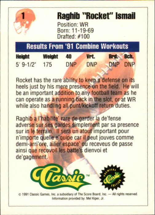 A9368- 1991 Classic Football Card #s 1-50 -You Pick- 15+ FREE US SHIP - Bild 3 von 101