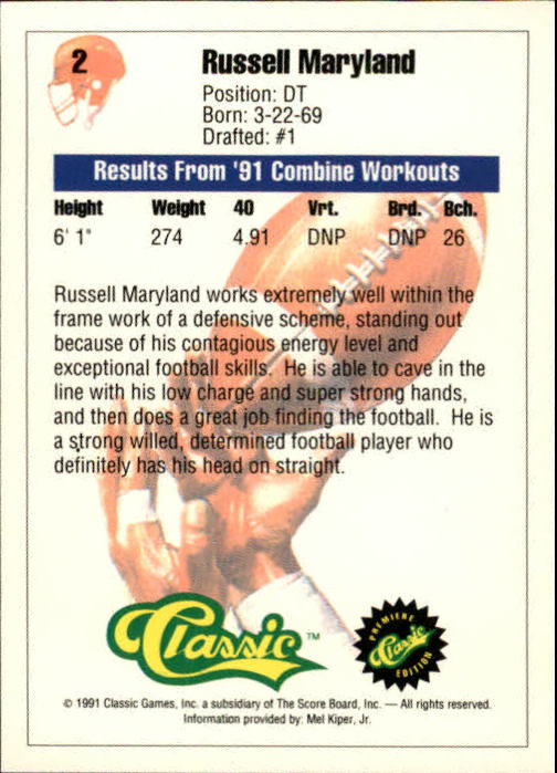 A9368- 1991 Classic Football Card #s 1-50 -You Pick- 15+ FREE US SHIP - Bild 5 von 101
