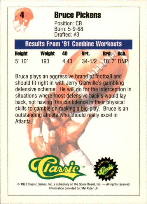 A9368- 1991 Classic Football Card #s 1-50 -You Pick- 15+ FREE US SHIP - Bild 9 von 101