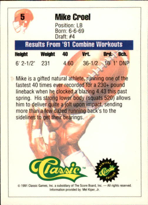A9368- 1991 Classic Football Card #s 1-50 -You Pick- 15+ FREE US SHIP - Bild 11 von 101