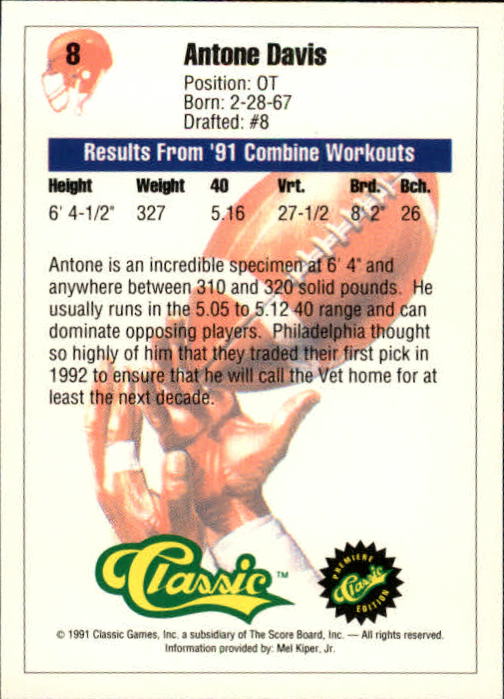 A9368- 1991 Classic Football Card #s 1-50 -You Pick- 15+ FREE US SHIP - Bild 17 von 101
