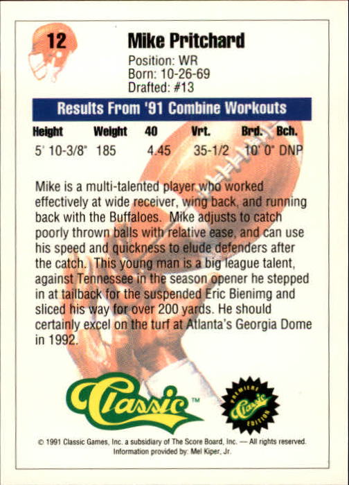 A9368- 1991 Classic Football Card #s 1-50 -You Pick- 15+ FREE US SHIP - Bild 25 von 101