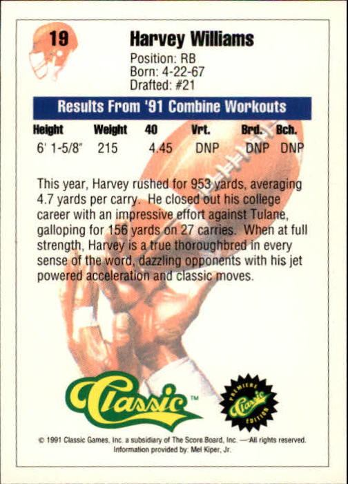 A9368- 1991 Classic Football Card #s 1-50 -You Pick- 15+ FREE US SHIP - Bild 39 von 101