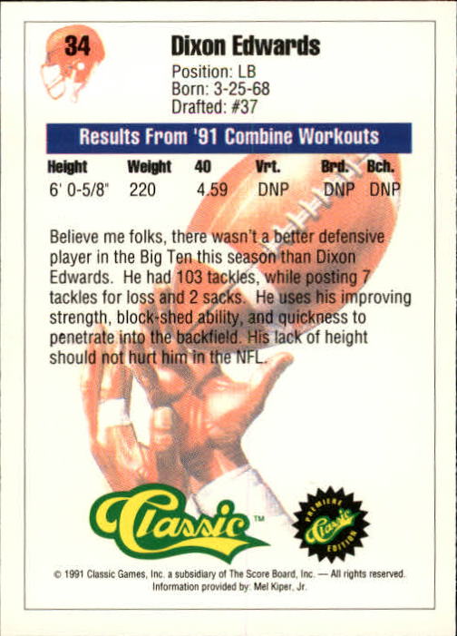 A9368- 1991 Classic Football Card #s 1-50 -You Pick- 15+ FREE US SHIP - Bild 69 von 101