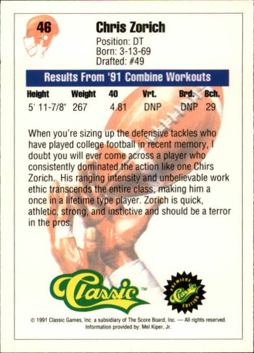A9368- 1991 Classic Football Card #s 1-50 -You Pick- 15+ FREE US SHIP - Bild 93 von 101