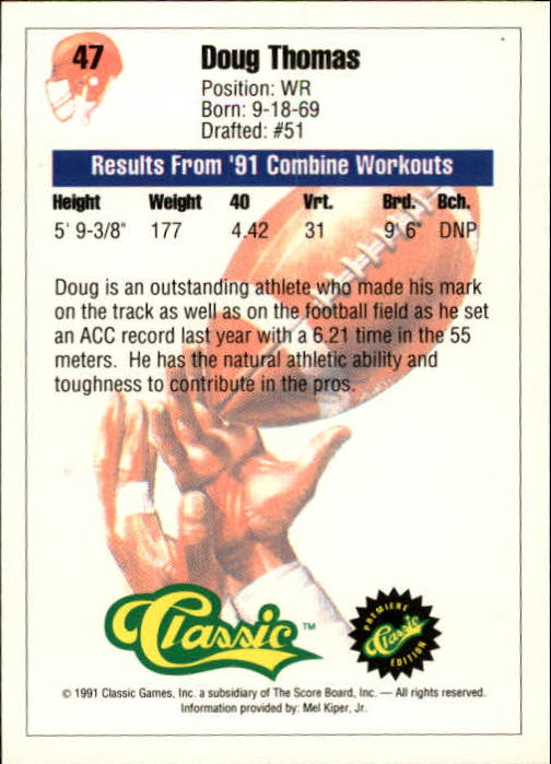 A9368- 1991 Classic Football Card #s 1-50 -You Pick- 15+ FREE US SHIP - Bild 95 von 101