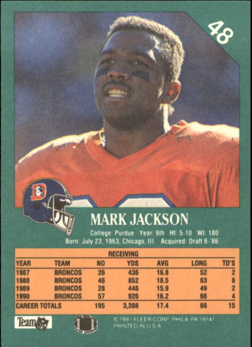 1991 Fleer #48 Mark Jackson back image