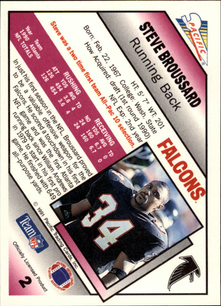 1991 Pacific #2 Steve Broussard back image