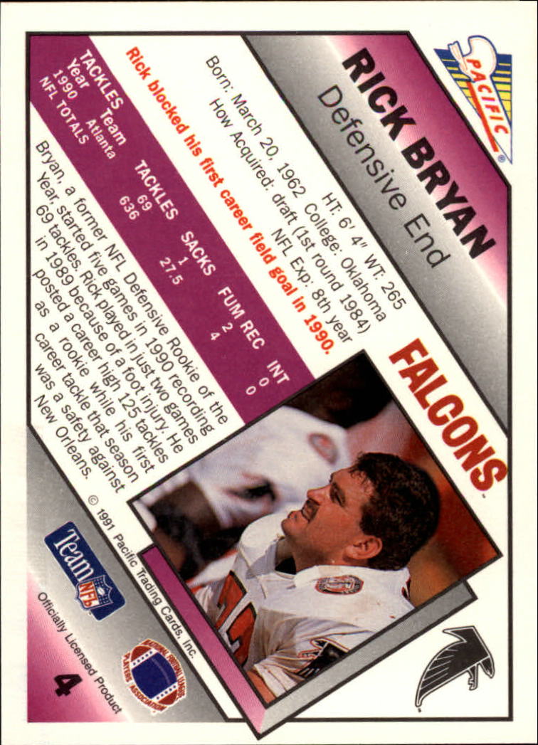 1991 Pacific #4 Rick Bryan back image