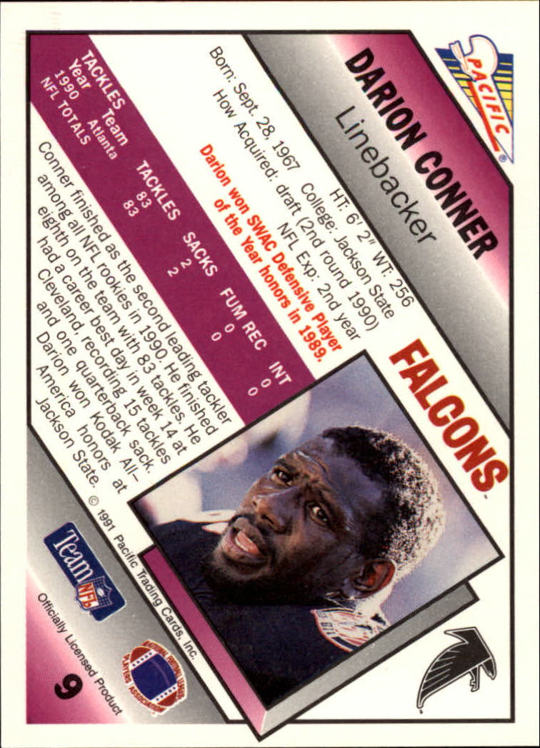 1991 Pacific #9 Darion Conner back image