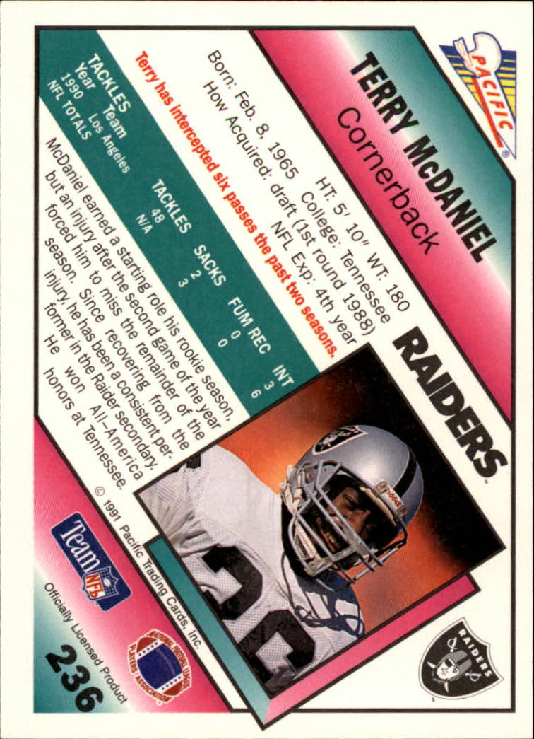 1991 Pacific #236 Terry McDaniel back image