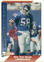 1991 Pacific #340 Carl Banks UER/(Led defensive in tackles/should say defense)
