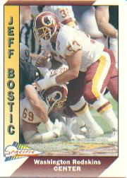 1991 Pacific #515A Jeff Bostic UER/(Lomiller, sic;/on back, word goal/touches lower border)
