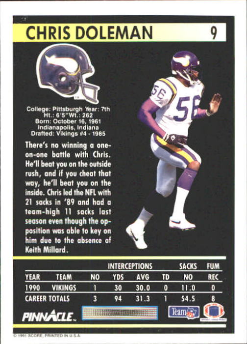 A7088- 1991 Pinnacle FB Card #s 1-250 +Rookies -You Pick- 15+ FREE US SHIP - Picture 17 of 497