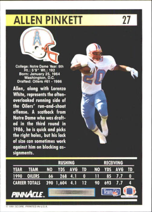 A7088- 1991 Pinnacle FB Card #s 1-250 +Rookies -You Pick- 15+ FREE US SHIP - Picture 53 of 497