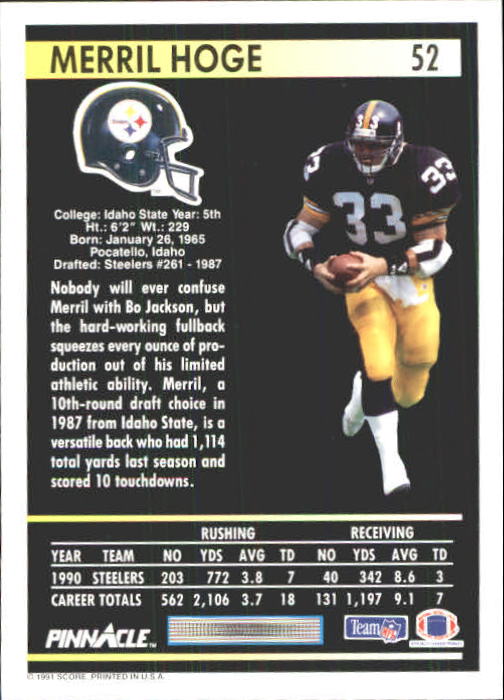 A7088- 1991 Pinnacle FB Card #s 1-250 +Rookies -You Pick- 15+ FREE US SHIP - Picture 101 of 497