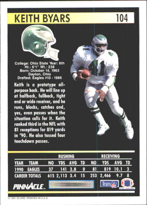 A7088- 1991 Pinnacle FB Card #s 1-250 +Rookies -You Pick- 15+ FREE US SHIP - Picture 205 of 497