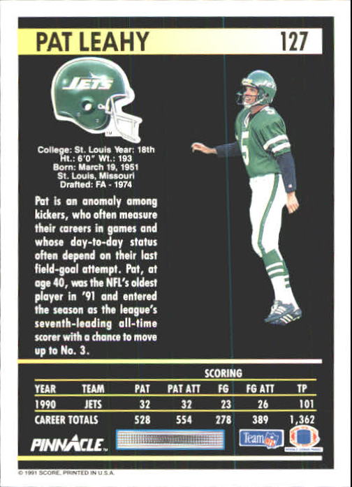 A7088- 1991 Pinnacle FB Card #s 1-250 +Rookies -You Pick- 15+ FREE US SHIP - Picture 251 of 497
