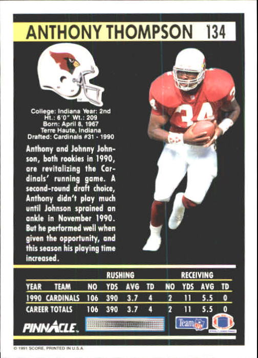 A7088- 1991 Pinnacle FB Card #s 1-250 +Rookies -You Pick- 15+ FREE US SHIP - Picture 265 of 497