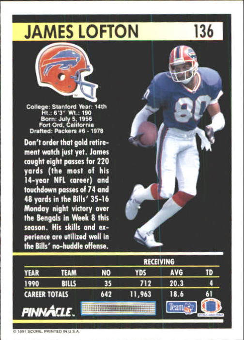 A7088- 1991 Pinnacle FB Card #s 1-250 +Rookies -You Pick- 15+ FREE US SHIP - Picture 269 of 497