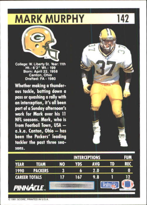 A7088- 1991 Pinnacle FB Card #s 1-250 +Rookies -You Pick- 15+ FREE US SHIP - Picture 281 of 497