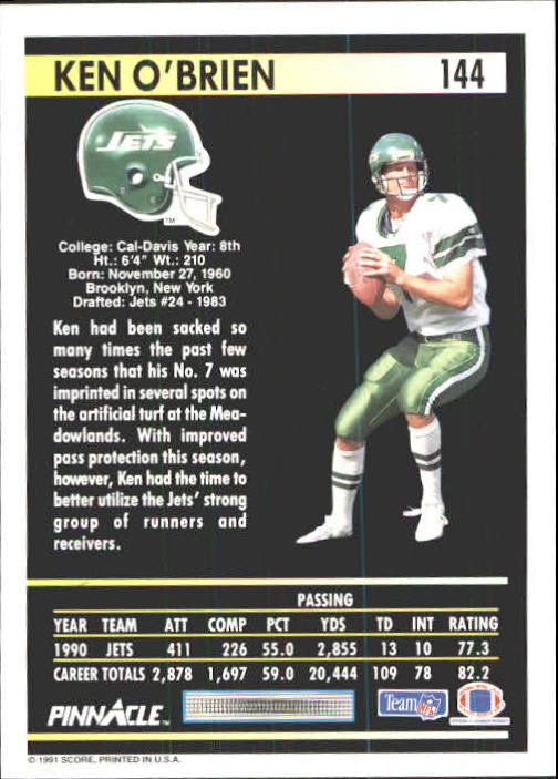 A7088- 1991 Pinnacle FB Card #s 1-250 +Rookies -You Pick- 15+ FREE US SHIP - Picture 285 of 497