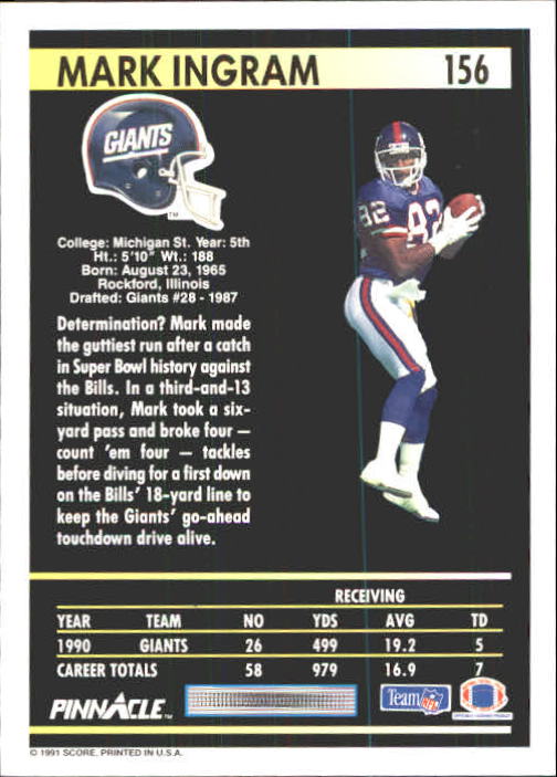 A7088- 1991 Pinnacle FB Card #s 1-250 +Rookies -You Pick- 15+ FREE US SHIP - Picture 309 of 497