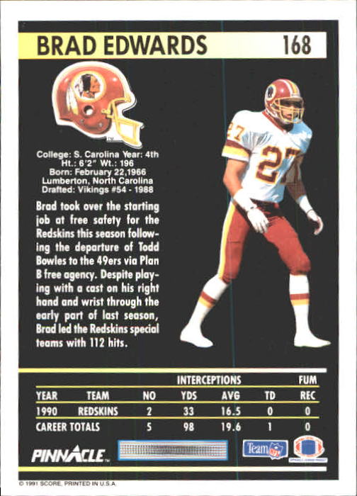 A7088- 1991 Pinnacle FB Card #s 1-250 +Rookies -You Pick- 15+ FREE US SHIP - Picture 333 of 497