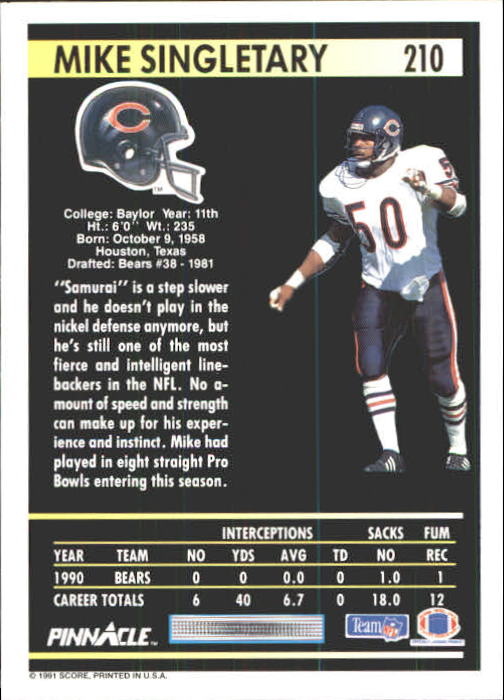 A7088- 1991 Pinnacle FB Card #s 1-250 +Rookies -You Pick- 15+ FREE US SHIP - Picture 417 of 497