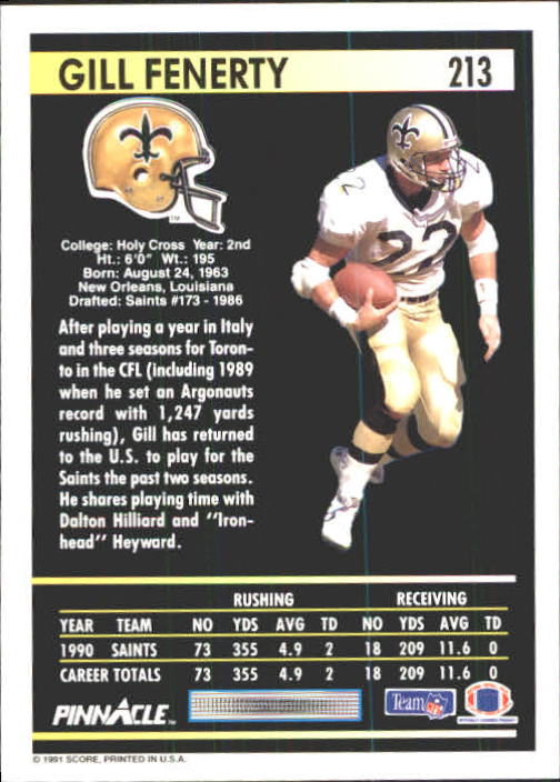 A7088- 1991 Pinnacle FB Card #s 1-250 +Rookies -You Pick- 15+ FREE US SHIP - Picture 423 of 497