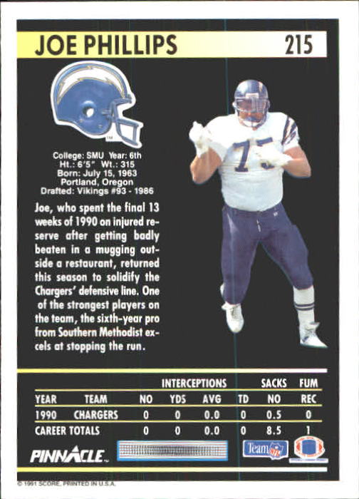 A7088- 1991 Pinnacle FB Card #s 1-250 +Rookies -You Pick- 15+ FREE US SHIP - Picture 427 of 497