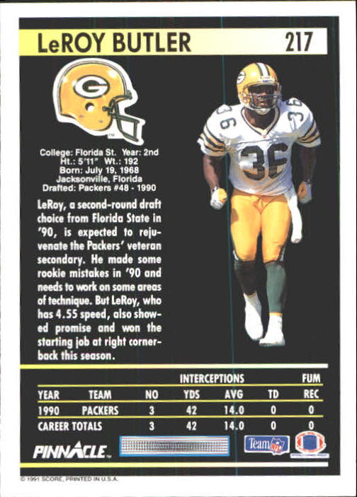 A7088- 1991 Pinnacle FB Card #s 1-250 +Rookies -You Pick- 15+ FREE US SHIP - Picture 431 of 497