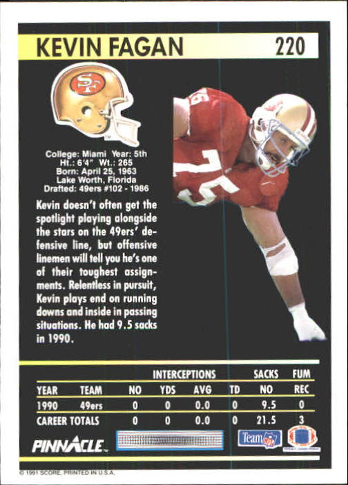 A7088- 1991 Pinnacle FB Card #s 1-250 +Rookies -You Pick- 15+ FREE US SHIP - Picture 437 of 497