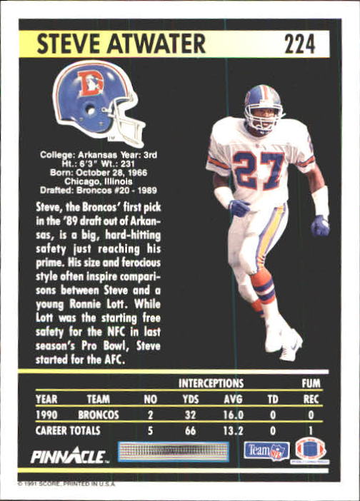 A7088- 1991 Pinnacle FB Card #s 1-250 +Rookies -You Pick- 15+ FREE US SHIP - Picture 445 of 497