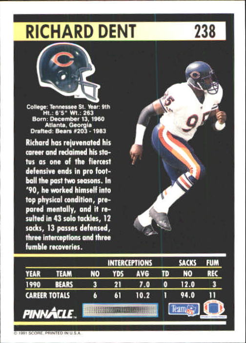 A7088- 1991 Pinnacle FB Card #s 1-250 +Rookies -You Pick- 15+ FREE US SHIP - Picture 473 of 497