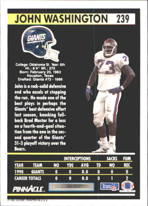 A7088- 1991 Pinnacle FB Card #s 1-250 +Rookies -You Pick- 15+ FREE US SHIP - Picture 475 of 497