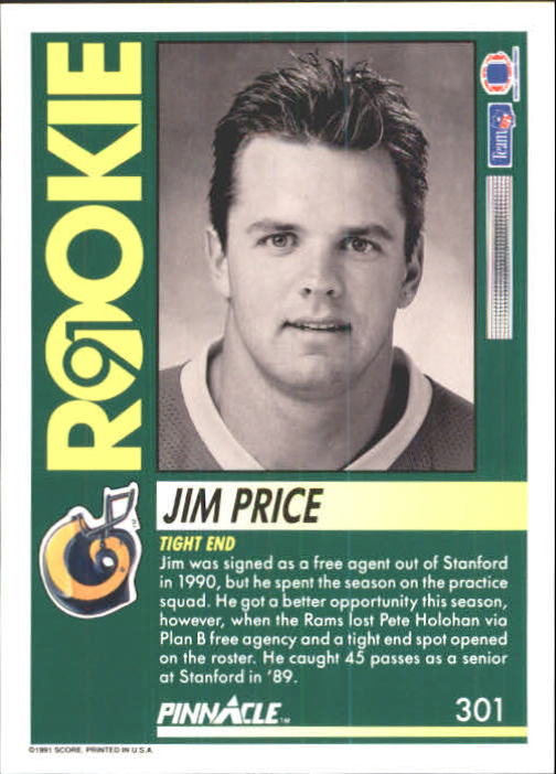 A7088- 1991 Pinnacle FB Card #s 251-415 +Inserts -You Pick- 15+ FREE US SHIP - Picture 99 of 311