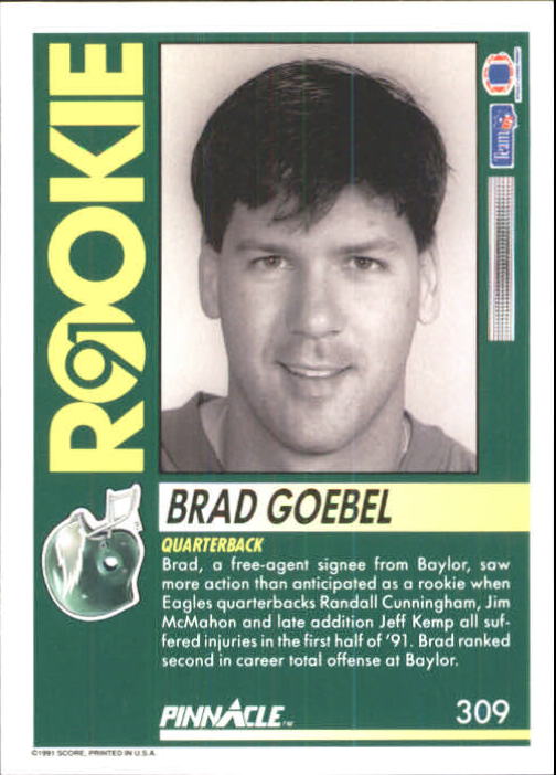 A7088- 1991 Pinnacle FB Card #s 251-415 +Inserts -You Pick- 15+ FREE US SHIP - Picture 111 of 311