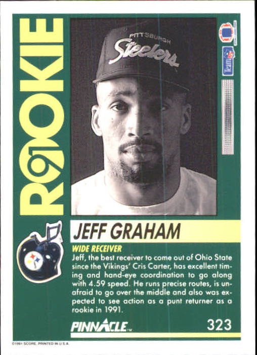 1991 Pinnacle #323 Jeff Graham RC back image