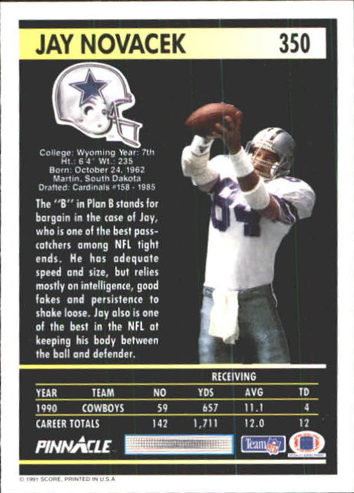 A7088- 1991 Pinnacle FB Card #s 251-415 +Inserts -You Pick- 15+ FREE US SHIP - Picture 193 of 311