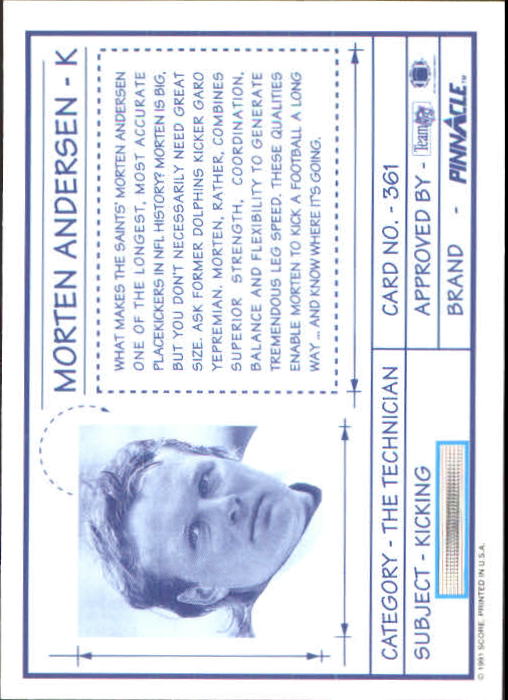 A7088- 1991 Pinnacle FB Card #s 251-415 +Inserts -You Pick- 15+ FREE US SHIP - Picture 215 of 311