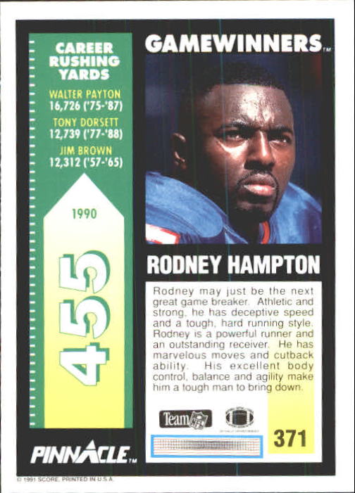 A7088- 1991 Pinnacle FB Card #s 251-415 +Inserts -You Pick- 15+ FREE US SHIP - Picture 229 of 311