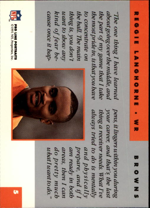 1991 Pro Line Portraits #5 Reggie Langhorne back image