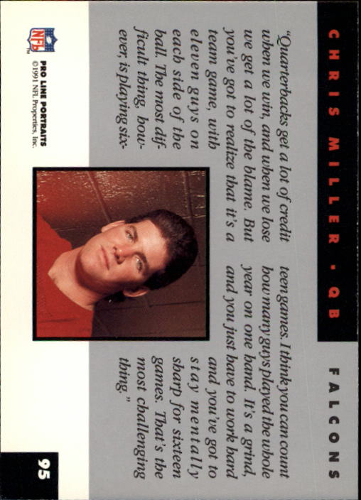 1991 Pro Line Portraits #95 Chris Miller back image