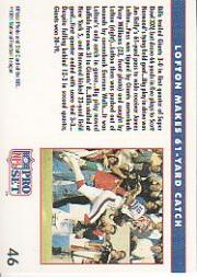 1991 Pro Set #46B James Lofton SB/(No NFLPA logo on back) back image