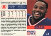 1991 Pro Set #74B Cornelius Bennett/(No NFLPA logo on back) back image